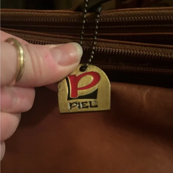 Piel Brown Genuine Leather Briefcase Suitecase Carryon NEW - Picture 4 of 14